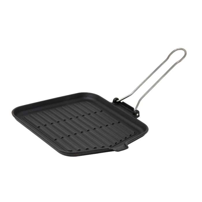 Pintinox Bistecchiera con grill Metallic, Alluminio, Dimensioni 26x26 cm, Antiaderente, Induzione