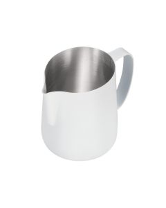 Lattiera per cappuccino Pen Jug in acciaio inox 18/10 con finitura metallizzata bianca tazze 8 cl 80
