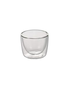 Set 2 bicchierini caff&egrave; o finger food in vetro borosilicato doppia parete cl 7