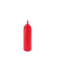 Flacone dosatore rosso in polietilene con beccuccio richiudibile ml 360