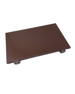 Tagliere marrone in HDPE con fermi, spigoli e bordi raccordati cm 53x32,5