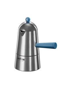 Caffettiera Carmencita Pop per induzione in alluminio con manico e pomolo blu tazze 2