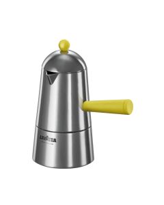 Caffettiera Carmencita Pop per induzione in alluminio con manico e pomolo giallo tazze 2