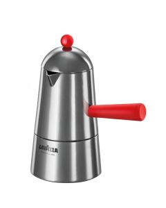 Caffettiera Carmencita Pop per induzione in alluminio con manico e pomolo rosso tazze 2
