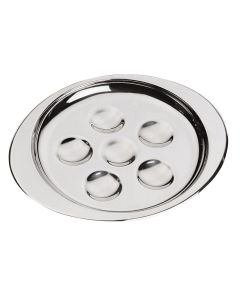 Piatto per lumache da 6 posti in acciaio inox 18/10 cm 20x17