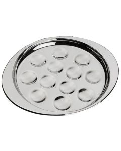Piatto per lumache da 12 posti in acciaio inox 18/10 cm 22x19
