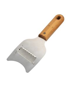 Tagliatartufi con lama ondulata in acciaio inox e manico in legno di ulivo cm 20x8,5