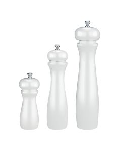 Macinapepe/sale in legno laccato bianco con macina in ceramica h cm 20