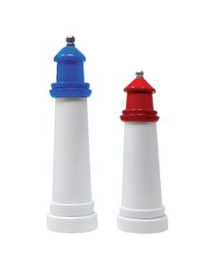 Macinapepe/sale Faro blu in legno laccato con macina in ceramica h cm 17