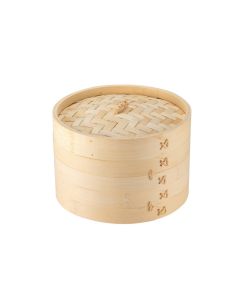 Cuocivapore in bamboo a 2 ripiani con coperchio Ø cm 15