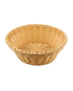 Cestino pane tondo in rattan sintetico filo in polipropilene con sezione piena Ø cm 20 h cm 8