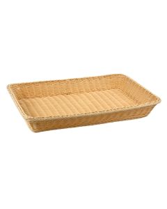 Cestino pane rettangolare GN 1/1 in rattan sintetico filo in polipropilene con sezione piena cm 53x32,5