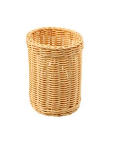 Cestino portagrissini/posate cilindrico in rattan sintetico filo in polipropilene con sezione piena Ø cm 12 h cm 15