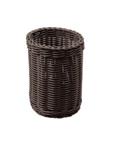 Cestino portagrissini/posate cilindrico in rattan sintetico filo in polipropilene con sezione piena wengè Ø cm 12 h cm 15