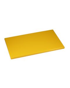 Tagliere giallo in HDPE con spigoli e bordi raccordati cm 60x40