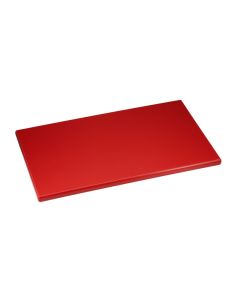 Tagliere rosso in HDPE con spigoli e bordi raccordati cm 60x40