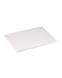 Tagliere bianco da bar in HDPE con spigoli e bordi raccordati cm 35x25