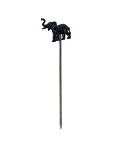Set 6 spiedini cocktail Elefante in acciaio inix 18/10 con rivestimento PVD nero