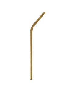 Set 6 cannucce curve con scovolino in acciaio inox 18/10 rivestito in PVD oro cm 20