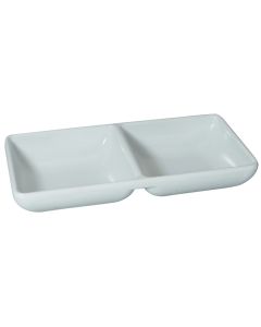 EFAY Piattino rettangolare per salse a 2 scomparti avorio Oriental Series in melamina cm 14,5x7