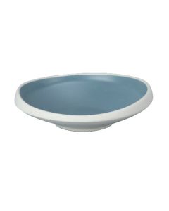EFAY Piatto fondo obliquo azzurro Taiji in melamina cm 23,3x23,1 h cm 6,1