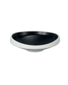 EFAY Piatto fondo obliquo nero Taiji in melamina cm 23,3x23,1 h cm 6,1