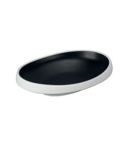 EFAY Piatto fondo ovale nero Taiji in melamina cm 25,4x19,1 cm 5,3