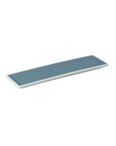 EFAY Vassoio rettangolare stretto azzurro Taiji in melamina cm 30,5x8,6 h cm 1,8