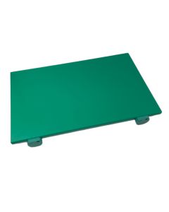 Tagliere verde in HDPE con fermi, spigoli e bordi raccordati cm 60x40